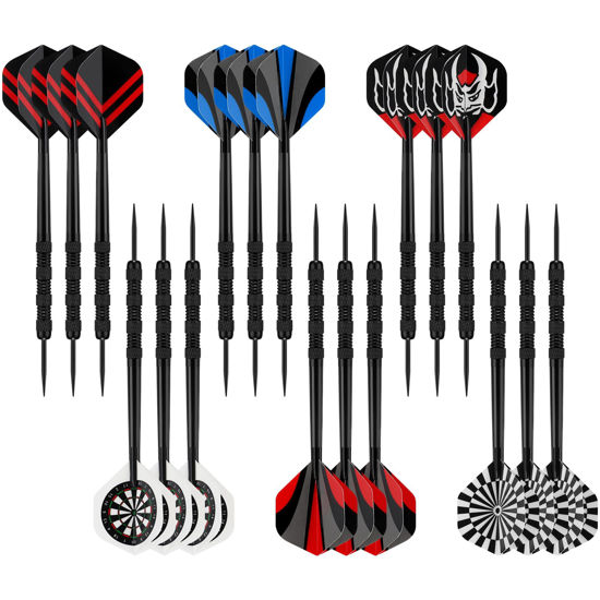 Picture of Accmor Metal Tip Darts, Steel Tip Darts, Professional Metal Darts, Darts Metal Tip Set, Metal Darts for Dartboard,18 pcs