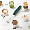 Picture of Zulay Kitchen Powerful Milk Frother Wand - Mini Milk Frother Handheld Stainless Steel - Battery Operated Drink Mixer for Coffee, Lattes, Cappuccino, Matcha - Froth Mate Milk Frother Gift - Dark Green