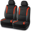 Picture of Skechers Memory Foam™ Leather Car Seat Covers, Air Cool Mesh Thick Seat Covers, Two Front Seat Covers, Airbag Compatible, Automotive Comfort & Protection for Most Cars, Vans, Trucks, SUV,Orange