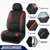 Picture of Skechers Memory Foam™ Leather Car Seat Covers, Air Cool Mesh Thick Seat Covers, Two Front Seat Covers, Airbag Compatible, Automotive Comfort & Protection for Most Cars, Vans, Trucks, SUV,Orange