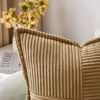 Picture of MIULEE Brown Corduroy Pillow Covers with Splicing Set of 2 Super Soft Boho Striped Pillow Covers Broadside Decorative Textured Throw Pillows for Couch Cushion Livingroom 12x20 Inch
