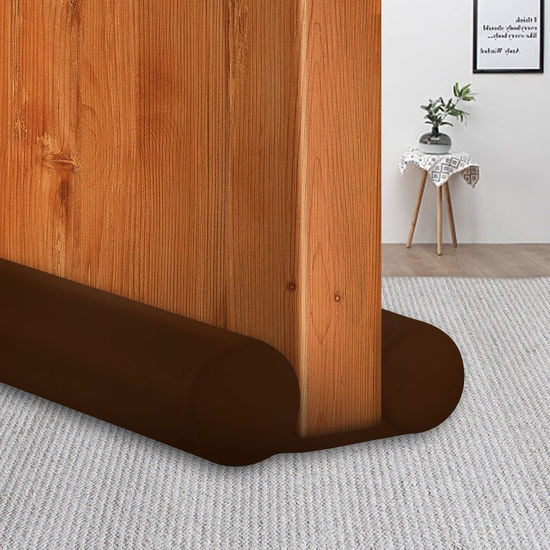 Picture of MAXTID 32" Door Draft Stopper Brown Door Air Draft Stopper Breeze Wind Blocker Bedroom Must Haves 2024 Door Stoppers for Bottom of Door Small Apartment Doors Essentials
