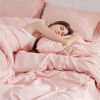 Picture of Bedsure King Size Comforter Set - Bedding Sets King 7 Pieces, Pintuck Bed in a Bag Pink Bed Set with Comforter, Sheets, Pillowcases & Shams