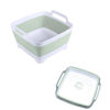 Picture of Collapsible Wash Basin 9L, Foldable Dish Tub with Drain Plug, Portable Collapsible Dish Basin, Camping Sink for Washing Dishes, Laundry & Kitchen Use (Green)