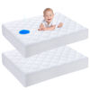 Picture of Yoofoss Waterproof Pack and Play Mattress Protector 2 Pack, Quilted Pack and Play Mattress Pad Cover Ultra Soft and Breathable, Playpen/Playard Mattress Sheet for Standard Pack n Play Size 39''x27''
