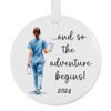 Picture of Nurse Ornament, Nurse Christmas Ornament, New Nurse Gift, Graduation Ornament, Graduation Gift, Nursing 2024 Graduation Gift with Gift Box Ceramic Gift