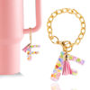 Picture of Letter Charm Accessories for Stanley Cup 1 PCS Cute Initial Keychain Handle Charm for Stanley Tumbler for Women Pink Letter F