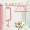 Picture of Letter Charm Accessories for Stanley Cup 1 PCS Cute Initial Keychain Handle Charm for Stanley Tumbler for Women Pink Letter F