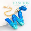Picture of Letter Charm Accessories for Stanley Cup 1 PCS Cute Initial Keychain Handle Charm for Stanley Tumbler for Women Blue Letter W