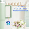 Picture of Letter Charm Accessories for Stanley Cup 1 PCS Cute Initial Keychain Handle Charm for Stanley Tumbler for Women Blue Letter B