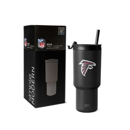Picture of Simple Modern Officially Licensed NFL Atlanta Falcons 30 oz Tumbler with Flip Lid and Straws | Insulated Cup Stainless Steel | Gifts for Men Women | Trek Collection | Atlanta Falcons
