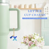 Picture of Letter Charm Accessories for Stanley Cup 1 PCS Cute Initial Keychain Handle Charm for Stanley Tumbler for Women Blue Letter X