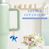 Picture of Letter Charm Accessories for Stanley Cup 1 PCS Cute Initial Keychain Handle Charm for Stanley Tumbler for Women Blue Letter K