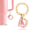 Picture of Letter Charm Accessories for Stanley Cup 1 PCS Cute Initial Keychain Handle Charm for Stanley Tumbler for Women Pink Letter D