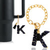 Picture of Letter Charm Accessories for Stanley Cup 1 PCS Cute Initial Keychain Handle Charm for Stanley Tumbler for Women Black Letter K