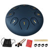 Picture of Steel Tongue Drum 6 Inch 8 Notes, Tongue Drum C major, Hang Drum Instrument, Handpan Drum for Kids, Ethereal Drum for Rain Meditation Yoga Musical Education, Navy Blue