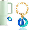 Picture of Letter Charm Accessories for Stanley Cup 1 PCS Cute Initial Keychain Handle Charm for Stanley Tumbler for Women Blue Letter O