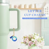 Picture of Letter Charm Accessories for Stanley Cup 1 PCS Cute Initial Keychain Handle Charm for Stanley Tumbler for Women Blue Letter O