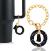 Picture of Letter Charm Accessories for Stanley Cup 1 PCS Cute Initial Keychain Handle Charm for Stanley Tumbler for Women Black Letter O