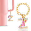 Picture of Letter Charm Accessories for Stanley Cup 1 PCS Cute Initial Keychain Handle Charm for Stanley Tumbler for Women Pink Letter Z