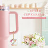 Picture of Letter Charm Accessories for Stanley Cup 1 PCS Cute Initial Keychain Handle Charm for Stanley Tumbler for Women Pink Letter Z