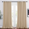 Picture of NICETOWN Blackout Curtains and Drapes for Window 95" L - Triple Weave Energy Saving Thermal Insulated Solid Grommet Blackout Panels for Patio (80" Wide per Panel, 2 Panels, Biscotti Beige)