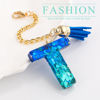 Picture of Letter Charm Accessories for Stanley Cup 1 PCS Cute Initial Keychain Handle Charm for Stanley Tumbler for Women Blue Letter T