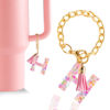 Picture of Letter Charm Accessories for Stanley Cup 1 PCS Cute Initial Keychain Handle Charm for Stanley Tumbler for Women Pink Letter H