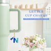 Picture of Letter Charm Accessories for Stanley Cup 1 PCS Cute Initial Keychain Handle Charm for Stanley Tumbler for Women Blue Letter N