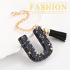 Picture of Letter Charm Accessories for Stanley Cup 1 PCS Cute Initial Keychain Handle Charm for Stanley Tumbler for Women Black Letter U