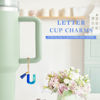 Picture of Letter Charm Accessories for Stanley Cup 1 PCS Cute Initial Keychain Handle Charm for Stanley Tumbler for Women Blue Letter U