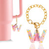 Picture of Letter Charm Accessories for Stanley Cup 1 PCS Cute Initial Keychain Handle Charm for Stanley Tumbler for Women Pink Letter W