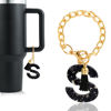 Picture of Letter Charm Accessories for Stanley Cup 1 PCS Cute Initial Keychain Handle Charm for Stanley Tumbler for Women Black Letter S