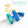 Picture of Letter Charm Accessories for Stanley Cup 1 PCS Cute Initial Keychain Handle Charm for Stanley Tumbler for Women Blue Letter H