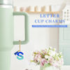 Picture of Letter Charm Accessories for Stanley Cup 1 PCS Cute Initial Keychain Handle Charm for Stanley Tumbler for Women Blue Letter S