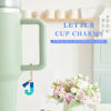 Picture of Letter Charm Accessories for Stanley Cup 1 PCS Cute Initial Keychain Handle Charm for Stanley Tumbler for Women Blue Letter J