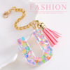 Picture of Letter Charm Accessories for Stanley Cup 1 PCS Cute Initial Keychain Handle Charm for Stanley Tumbler for Women Pink Letter U