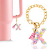 Picture of Letter Charm Accessories for Stanley Cup 1 PCS Cute Initial Keychain Handle Charm for Stanley Tumbler for Women Pink Letter X