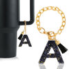 Picture of Letter Charm Accessories for Stanley Cup 1 PCS Cute Initial Keychain Handle Charm for Stanley Tumbler for Women Black Letter A