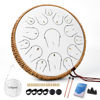 Picture of Steel Tongue Drum, 14 Inch 15 Note Hand Pan Drum, Tongue Drum Instrument with Music Book, Steel Handpan Drum Mallets and Carry Bag, C Major, Handpan Drum for adults (White)