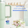 Picture of Letter Charm Accessories for Stanley Cup 1 PCS Cute Initial Keychain Handle Charm for Stanley Tumbler for Women Blue Letter E