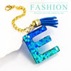 Picture of Letter Charm Accessories for Stanley Cup 1 PCS Cute Initial Keychain Handle Charm for Stanley Tumbler for Women Blue Letter E