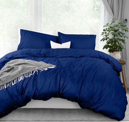 Picture of Utopia Bedding Duvet Cover Queen Size - 1 Duvet Cover with 2 Pillow Shams - 3 Pieces Bedding Duvet Cover with Zipper Closure - Soft Brushed Microfiber, 90 X 90 Inches (Queen, Royal Blue)