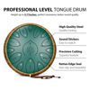 Picture of Steel Tongue Drum, 13 Inches 15 Notes Tongue Drum, Steel Drums for Adults, Steel Pan Drum Song Book, Hand Pan Drum Mallets, Handpan C Major, Green