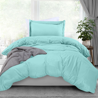 Picture of Utopia Bedding Duvet Cover Twin Size - 1 Duvet Cover with 1 Pillow Sham - 2 Pieces Bedding Duvet Cover with Zipper Closure - Soft Brushed Microfiber, 68 X 90 Inches (Twin/Twin XL, Spa Blue)