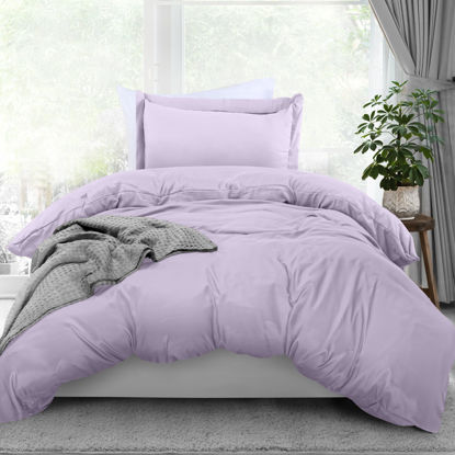 Picture of Utopia Bedding Duvet Cover Twin Size - 1 Duvet Cover with 1 Pillow Sham - 2 Piece Bedding Duvet Cover with Zipper Closure - Soft Brushed Microfiber, 68 X 90 Inches (Twin/Twin XL, Lavender)