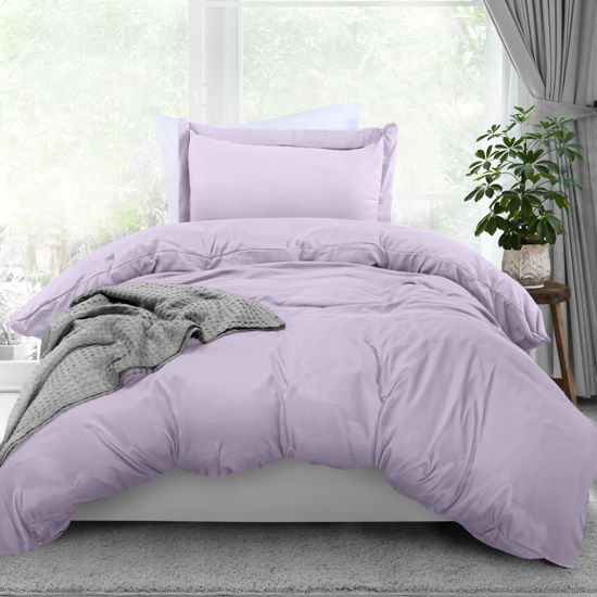 Picture of Utopia Bedding Duvet Cover Twin Size - 1 Duvet Cover with 1 Pillow Sham - 2 Piece Bedding Duvet Cover with Zipper Closure - Soft Brushed Microfiber, 68 X 90 Inches (Twin/Twin XL, Lavender)