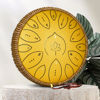 Picture of Steel Tongue Drum, 13 Inches 15 Notes Tongue Drum, Steel Drums for Adults, Steel Pan Drum Song Book, Hand Pan Drum Mallets, Handpan C Major, Yellow
