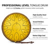 Picture of Steel Tongue Drum, 13 Inches 15 Notes Tongue Drum, Steel Drums for Adults, Steel Pan Drum Song Book, Hand Pan Drum Mallets, Handpan C Major, Yellow