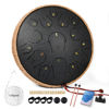 Picture of Steel Tongue Drum 14 Inch 15 Notes, Tongue Drum C Major, Steel Drums for Adults, Hang Drum Instrument, Hand Pan Drum with Music Book, Handpan Mallets, Carry Bag, C Major, Black
